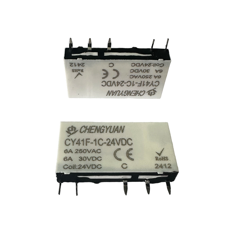 CY41F relé, tenké výkonové relé, 41F relé, signálne relé, 5PIN PCB 6A malé relé.